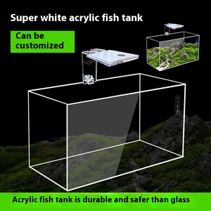 Aanpasbare Kleine Rechthoekige Desktop <span class=keywords><strong>Aquarium</strong></span> Tank Super Wit Acryl Vis Water Grasschildpad Tank <span class=keywords><strong>Plastic</strong></span> Open <span class=keywords><strong>Aquarium</strong></span> Kaal - Product Image 2