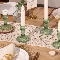 Décorations de dîner de luxe européennes pour mariage, chandelier en cristal, porte-bougie en verre