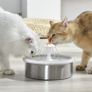 2.2L Smart Water Dispensers pet cat water <span class=keywords><strong>drinking</strong></span> fountain Aço inoxidável Filtração Substituível Cat Automatic Water Fountain