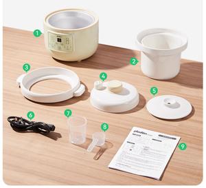 Marmite à soupe en céramique portable de 1,0 L, économie d'énergie, mini mijoteuse électrique en céramique intelligente automatique, mijoteuse lente, pot à ragoût - Product Image 4