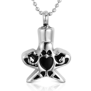 Cremação Irregular Aço Inoxidável Memorial Cinzas Cremação Jóias Prata Black Keepsake Colar Memorial Jóias - Product Image 2