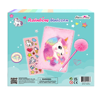 Ensemble de papeterie avec ruban adhésif licorne, journal secret en peluche avec serrure pour enfants, utilisé pour l'écriture et le dessin, cadeaux de papeterie