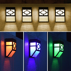 Lampe murale solaire design grille, éclairage extérieur résistant à la pluie, lumière murale décorative à énergie solaire pour clôture de jardin - Product Image 3