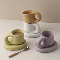 Mug à café en céramique nordique avec anse épaisse, idéal pour la maison, le bureau ou le thé de l'après-midi – Cadeau original en gros