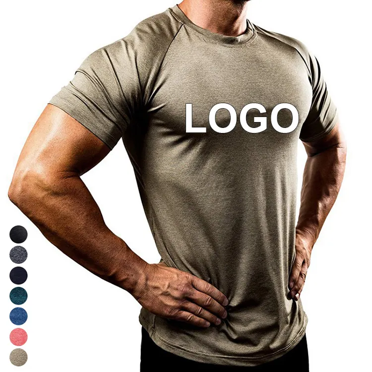 Hot Selling Custom Logo Kompression Atmungsaktive Athletic Gym T-Shirt Schnellt rockn endes Sport T-Shirt für Männer