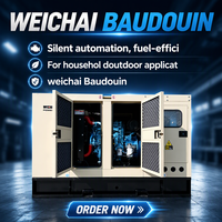 50KW/KVA  Genset Diesel Weichai Baudouin Silent dengan Kanopi Kedap Suara dan Pengontrol ATS untuk Daya Cadangan