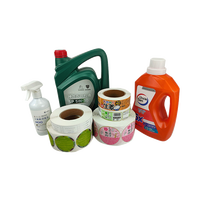 Étiquette autocollante en vinyle imperméable de forme irrégulière personnalisée pour détergent liquide à lessive pour bouteille de la marque SUNSHINE