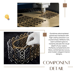 Lámpara de Araña Moderna de Lujo Vespera, Rectangular, Lineal, de Cristal, Electrochapada en Oro, con 8 Bombillas LED, Área de Iluminación de 70-110 Pies Cuadrados - Product Image 4
