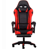 Chaise ergonomique moderne de bureau et de jeu en cuir véritable, pivotante, inclinable, extensible, en maille, avec fonction tournante, chaise pliable