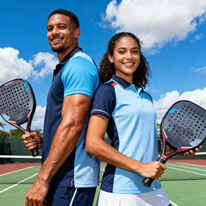 Polos de tennis et de pickleball personnalisés, respirants, à manches courtes, en polyester, séchage rapide, polos de golf pour homme - Product Image 1