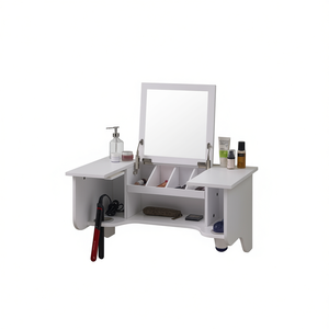 Espejo de tocador blanco para montaje en pared, tocador de baño de 23 pulgadas, estilo transicional, rectangular, acabado pintado en MDF - Product Image 1