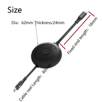 Cable de Carga Retráctil USB Tipo-C para Android, Carga Rápida, 0.8m, Enchufe Americano, Carrete de Cable con Extracción Unilateral, Electrónica de Consumo