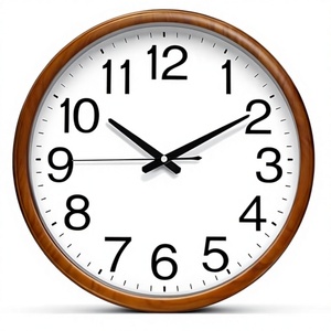 Modern Round Plastic Wall <b>Clock</b> <b>Silent</b> Quartz Movement Large Numerals Battery Powered Antique Style Design Living Room Decor - Product Image 3