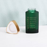 Bouteille en verre triangulaire exfoliante de 120 ml pour comprimés, capsules, huile de poisson, soins de santé, pilules compressées, emballage de poudre