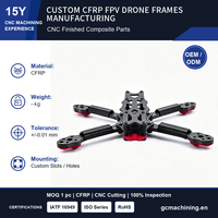 Rangka Drone FPV Balap Serat Karbon Rangka Drone FPV Kustom 225mm Kit Rangka Quadcopter Serat Karbon