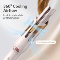 Alat Catok Rambut Elektrik 2 in 1, Penghalus & Pengeriting Rambut Otomatis dengan Aliran Udara Dingin