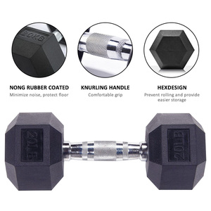 Wholesale Black Rubber Coated Cast Iron Hex Dumbbell Set Home Use <strong>Free</strong> <strong>Weights</strong> for Gym MOQ 100kg - Product Image 3