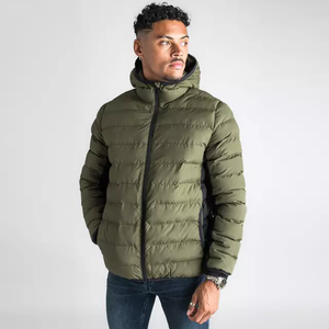 Men's Blue <b>Waterproof</b> Polyester Casual Washed Zipper Puffer <b>Jacket</b> with Hoodies Winter Wear <b>Plus</b> <b>Size</b> Knitted Processing - Product Image 6