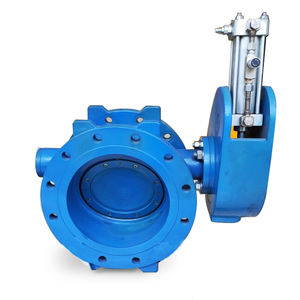 Vanne de retenue à papillon excentrique à plan incliné WCB avec contrepoids et amortisseur hydraulique - Product Image 6