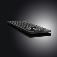 Clavier médical rétroéclairé filaire en silicone IP66 avec interface USB et trackball pour hôpitaux, laboratoires et usage industriel alimentaire