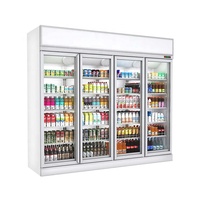 Vitrine Réfrigérée Verticale 5 Niveaux pour Boissons et Crèmes Glacées, à Température Unique, avec Dégivrage Automatique et Refroidissement par Air