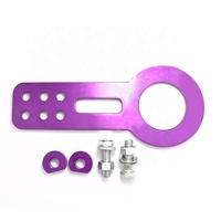 JDMotorsport88 Ensemble de crochets de remorquage universels pour voitures de course JDM, avant et arrière, en aluminium anodisé CNC T6061, finition Neo Chrome