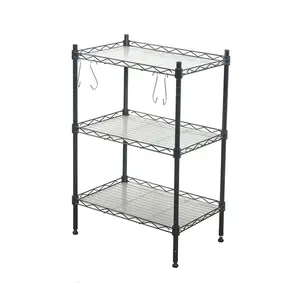 Heavy Duty Powder Coating Small Mesh Wire Shelves Manufactures Chrome Wire Shelving With Pp Liner And Hookds