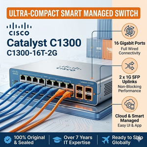 Commutateur Gigabit Cisco Catalyst 1300 C1300-16T-2G à 16 ports avec 2 ports SFP 1G pour liaisons montantes – Mise à niveau C1300-16T-2G pour <span class=keywords><strong>CBS350</strong></span>-16T-2G - Product Image 1