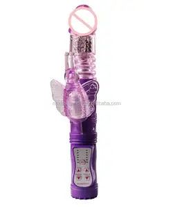 Vrouwen G Spot Vlinder Realistische Roterende Kop Stak Sex Toy Vibrator