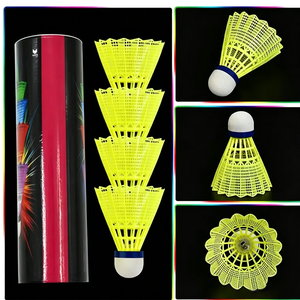 NEOB Volant <span class=keywords><strong>de</strong></span> <span class=keywords><strong>badminton</strong></span> lumineux en plastique, résistant au vent, pour entraînement intérieur et extérieur, avec lampe LED fluorescente en nylon - Product Image 5