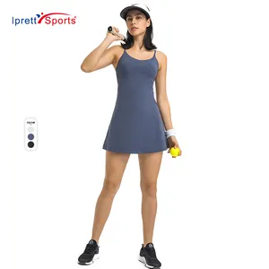 Roupas esportivas populares confortáveis, mulheres ao ar livre casuais, uma peça, vestido de tênis, vestido para meninas