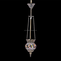Turc marocain Boho mosaïque suspendu plafonnier lumière pendentif multicolore verre Globe pour chambre décor à la maison salon