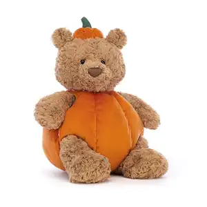 Cute 36cm Bartholomew Bear Pumpkin plush Toy Gift for Kids Stuffed Teddy Bear Animal Doll