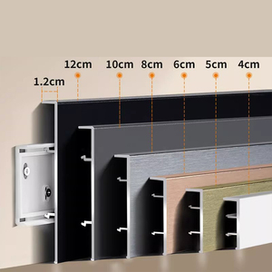 Zócalo Metálico Moderno con LED, Rodapié de Aleación de Aluminio, Línea de Esquina de Montaje Superficial <span class=keywords><strong>para</strong></span> Sala de Estar, Apartamento, Dormitorio, <span class=keywords><strong>Baño</strong></span> - Product Image 3