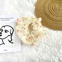 Chouchous pour cheveux en forme de cerise pour filles, attaches pour cheveux à fleurs, porte-queue de cheval en tulle