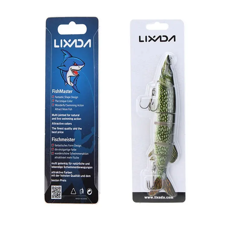 Custom Retail PVC/PET Clear Sliding Blister Card Fishing Lure Packaging With Sliding Paper Cardabord