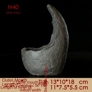 Bassin de Calamus de sable violet petit pot de fleurs charnu bassin d'homme <span class=keywords><strong>du</strong></span> <span class=keywords><strong>Sud</strong></span> en forme spéciale Zen poterie grossière à la main bassin de mousse bonsaï - Product Image 5