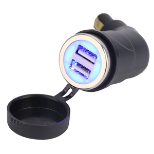 <span class=keywords><strong>Chargeur</strong></span> <span class=keywords><strong>USB</strong></span> 12V pour <span class=keywords><strong>moto</strong></span> <span class=keywords><strong>BMW</strong></span> R1200GS F850GS, adaptateur double <span class=keywords><strong>USB</strong></span> avec prise DIN, lumière LED bleue et couvercle étanche - Product Image 1