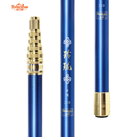 TLL Luxury Blue & Gold Carbon Fiber Net Handle - Precision Pattern Alloy Twist Locks - Detachable Tail - Top Choice for Brands