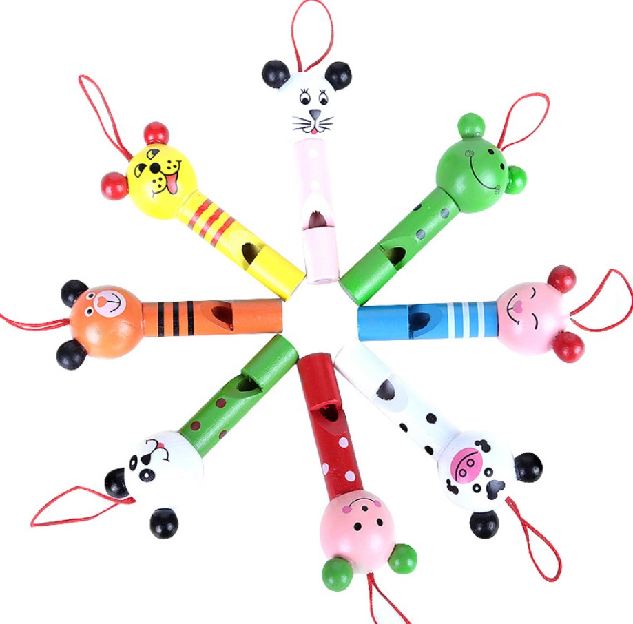 Оптовая продажа, высокое качество, милый маленький свисток с животными, Лидер продаж на заказ, Деревянный свисток, игрушка для детей