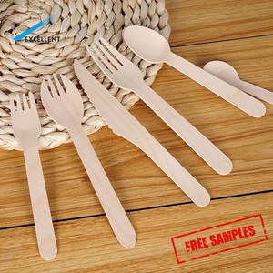 Натуральная биоразлагаемая ложка из березовой древесины/вилки/Ножи одноразовые деревянные столовые приборы - Product Image 5