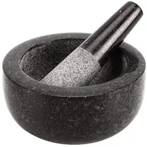 Groothandel Keuken Spice Slijpen Tool Natuurlijke Zwarte Graniet Mortier En Stamper Set