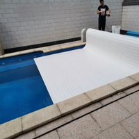 Couverture de piscine électrique de sécurité avec télécommande, en matériau PC, à lamelles, pour extérieur, couverture de piscine automatique