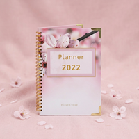 Agenda Elisabeth's Dream 2027 con espiral, organizador impreso, cuaderno con cubierta floral rosa, cuaderno con espiral.