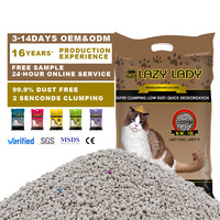 Litière pour chat en bentonite de haute qualité, sans poussière, très absorbante, sans danger pour les animaux de compagnie, prix de gros