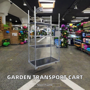 Chariot à <span class=keywords><strong>fleurs</strong></span> danois, chariot à main pour pépinière et centre <span class=keywords><strong>de</strong></span> jardinage, plateforme à quatre roues 100 kg, personnalisable OEM pour outils - Product Image 2