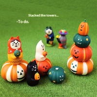 Décorations d'Halloween : Figurines en résine style japonais Chat Citrouille, Boîte Mystère ZAKKA Tendance, Articles de Collection et Objets Divers
