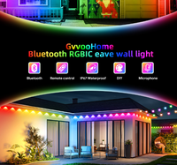 Éclairage de Façade RGBIC Permanent pour Extérieur, Bluetooth IP67 24V, Contrôle par Application, pour Toit, Bordure de Toit, Cour, Porche, Façade de Magasin