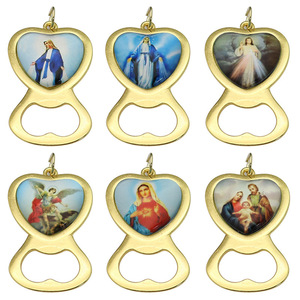 KOMI oro <span class=keywords><strong>argento</strong></span> a tema religioso a forma di amore apribottiglie di birra <span class=keywords><strong>ciondoli</strong></span> per artigianato fai da te portachiavi portachiavi accessori - Product Image 4