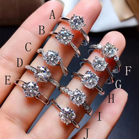RINNTIN SMOR Vente flash Classique 0,5-4,0 CT Argent sterling 925 Bague éternelle personnalisée en moissanite VVS pour femmes